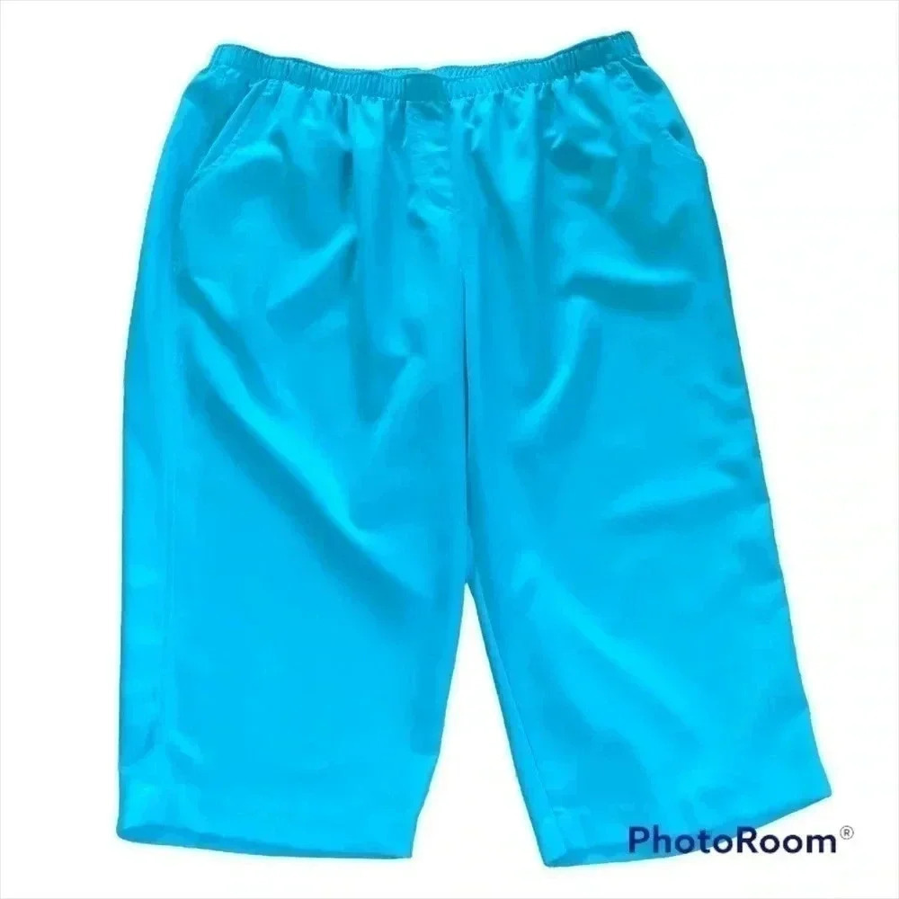 Kim Rogers Size 20 Plus Size Summer Capris Teal Blue